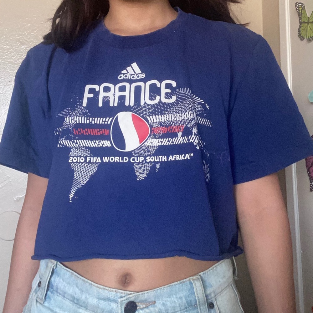 Cropped 2010 fifa World Cup France t-shirt